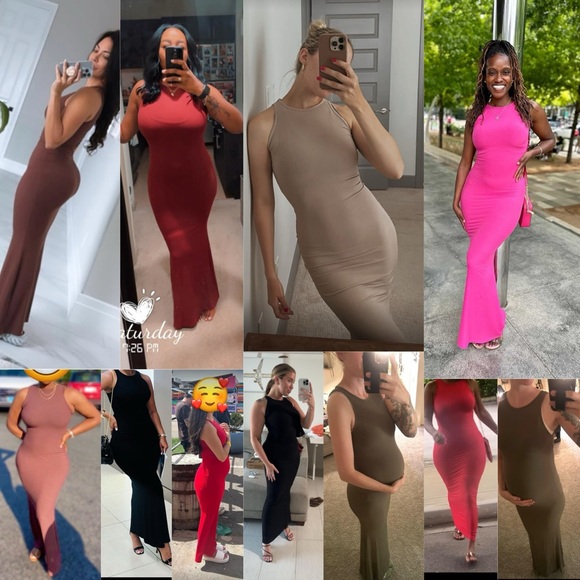 Women's Basic Summer Sexy Lounge Tank Long Dress Elegant Sleeveless Halter Neck - Picture 6 of 17